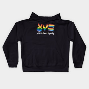 peace love equality LGBT pride Kids Hoodie